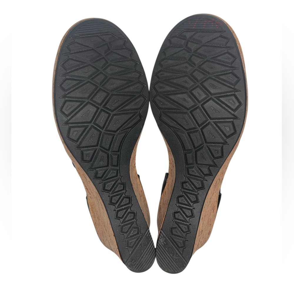 ⛰️🏝️Teva Riviera Wedge Strappy Black Leather Sandal Size 8 NWOB - Picture 7 of 9